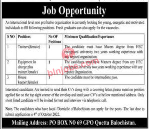 NGO Jobs In Quetta Balochistan 2022 Balochistan Jobs