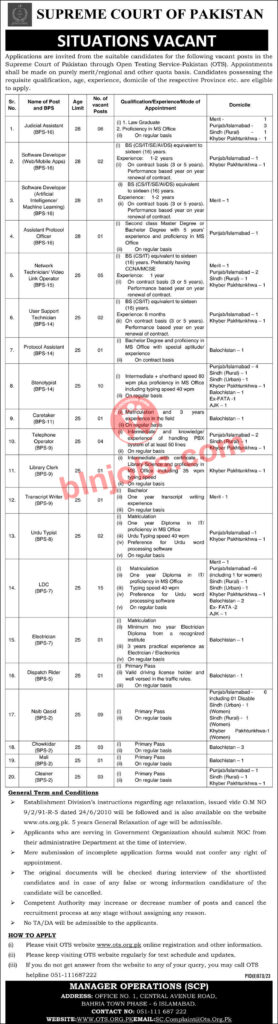 Supreme Court Of Pakistan Jobs Balochistan Quota Balochistan Jobs