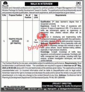 Chief Minister Package For Quetta Development Balochistan Jobs