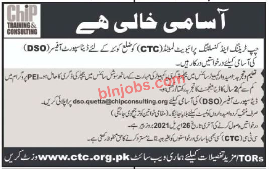 Chip Training and Consulting CTC Quetta Jobs 2021