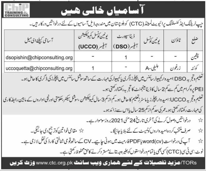 Chip Training and Consulting CTC Jobs 2021