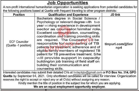 NGOs Jobs in Quetta 2021