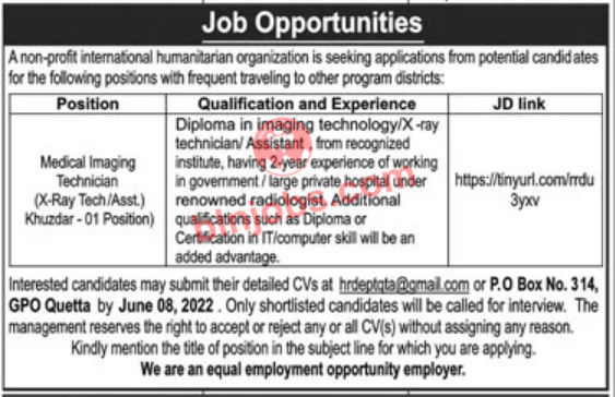 NGOs Jobs in Khuzdar 2022