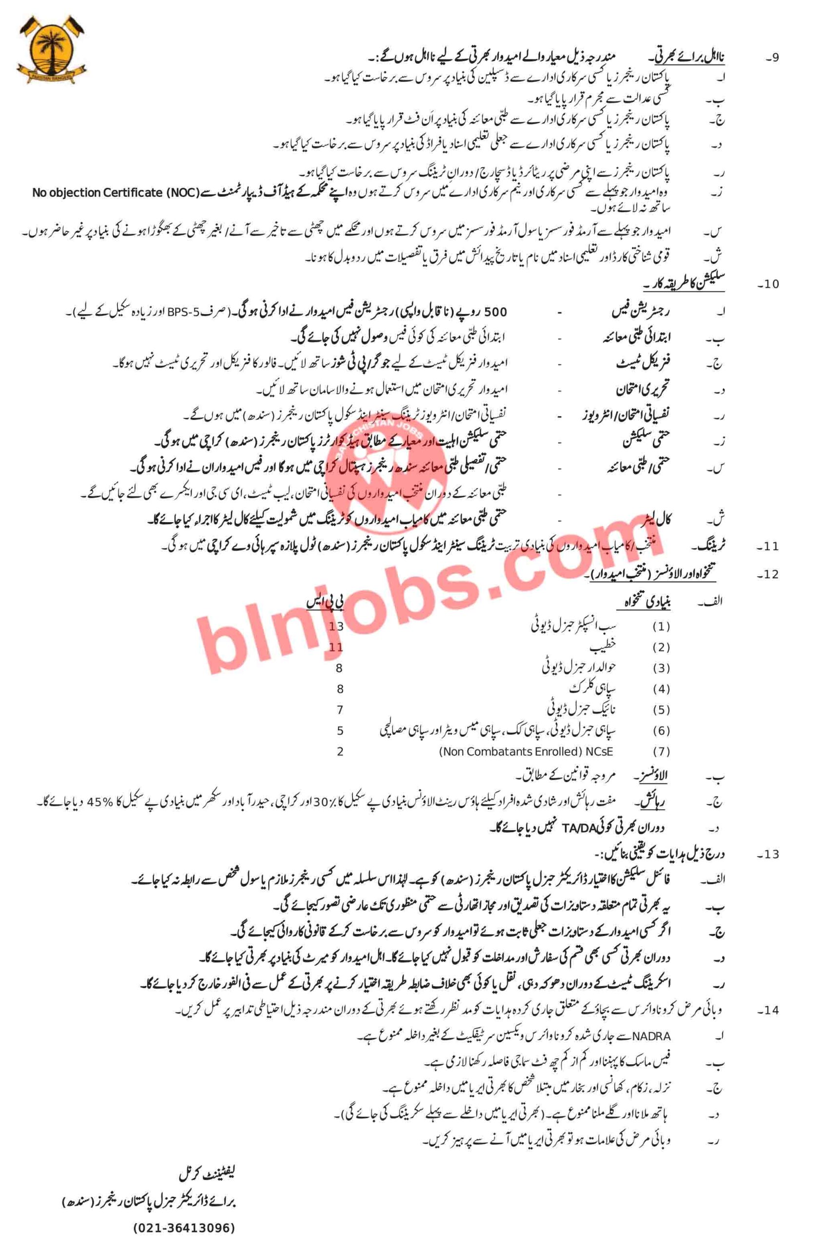 Sindh Rangers Jobs 2022