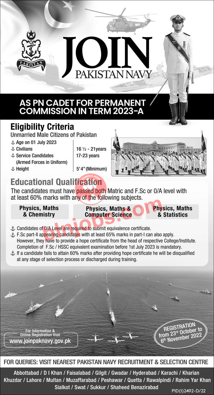 Join Pakistan Navy Jobs 2022 as PN Cadet
