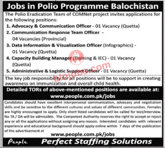 Polio Eradication Program Balochistan Jobs 2023