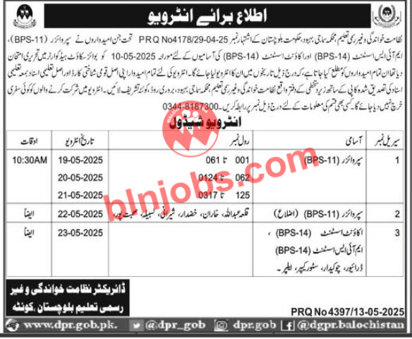 Literacy and Non Formal Education Balochistan Interviews 2025
