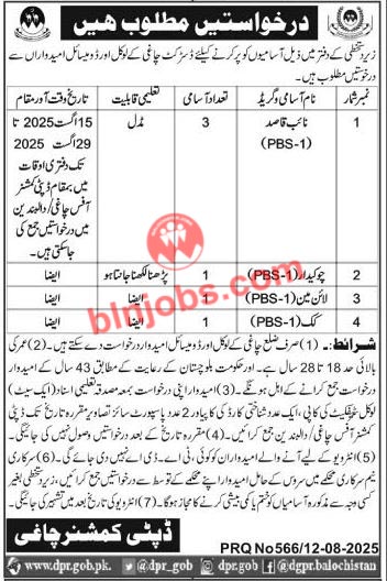 Deputy Commissioner DC Chaghi Jobs 2025