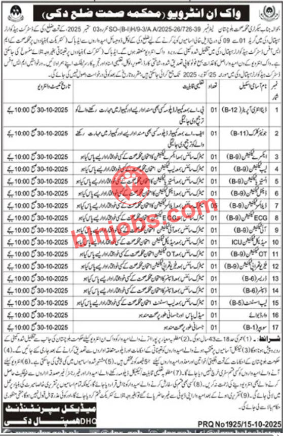 Health Department Duki Jobs 2025