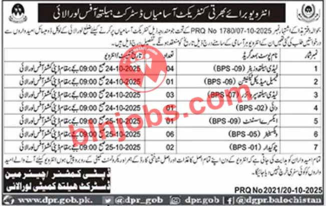 Health Department Loralai Interviews 2025