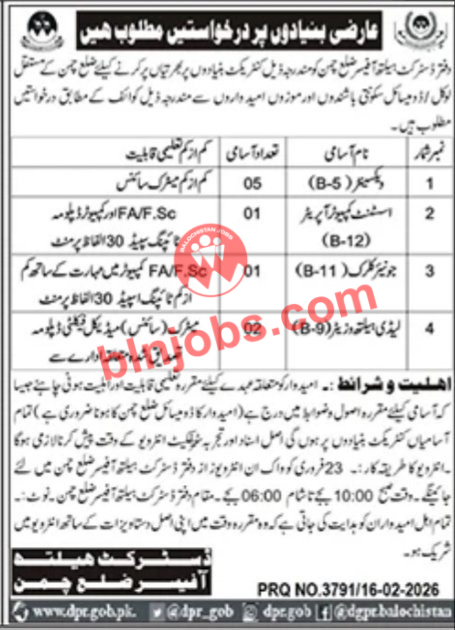 Health Department Chaman Jobs 2026