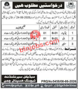 Teaching Hospital Chaman Jobs 2026