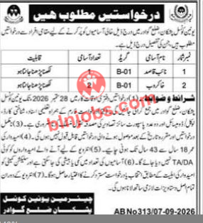 Union Council UC Chitkan Gwadar Jobs 2026